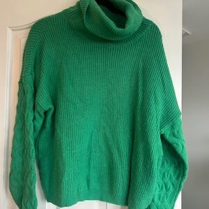 Umgee Vibrant Green Cowl Neck Sweater